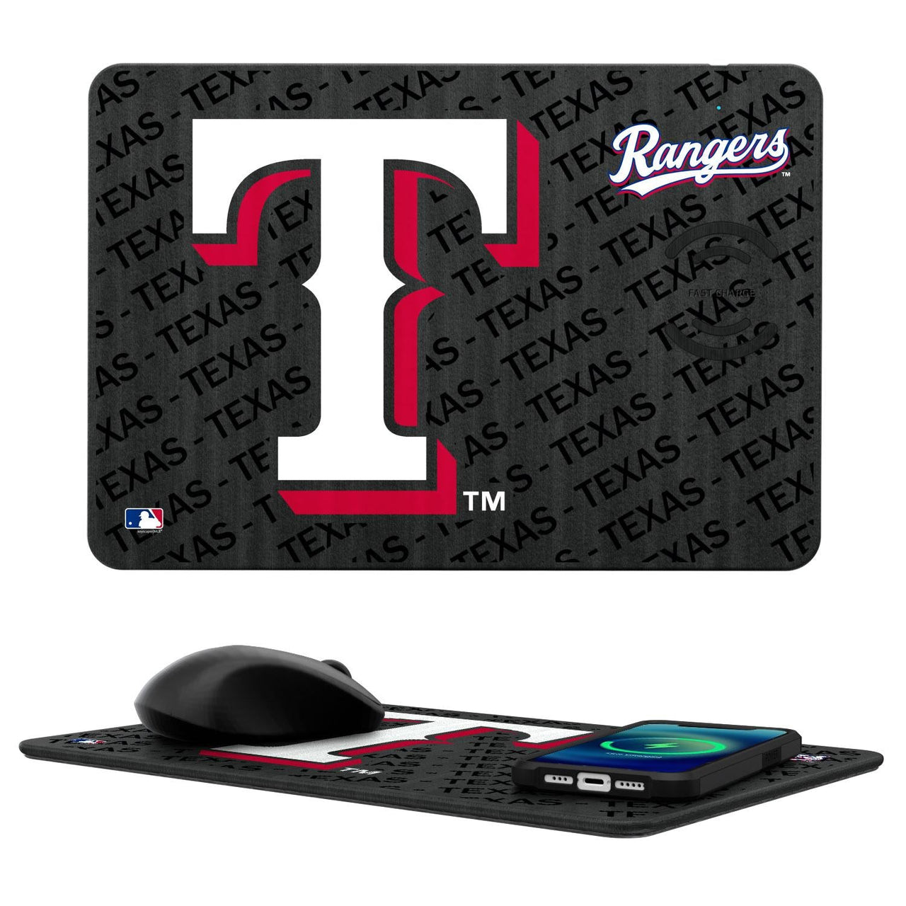 Texas Rangers Tilt 15-Watt Wireless Charger and Mouse Pad-0