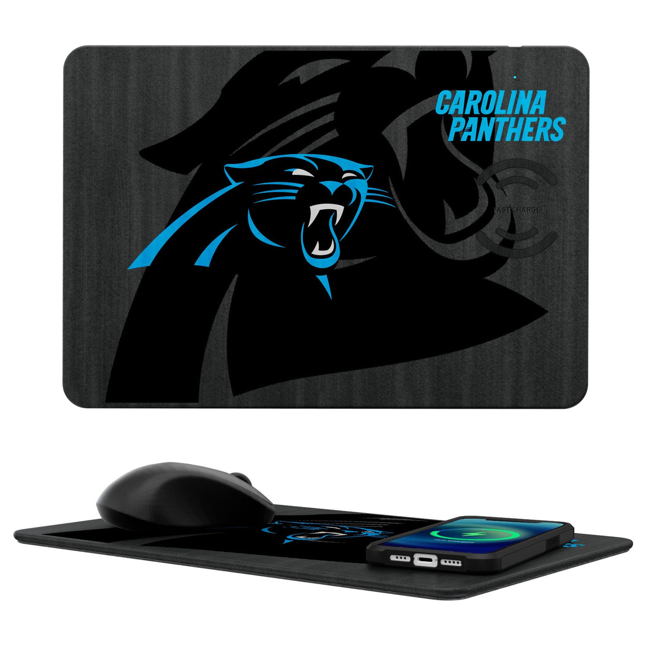 Carolina Panthers Tilt 15-Watt Wireless Charger and Mouse Pad-0