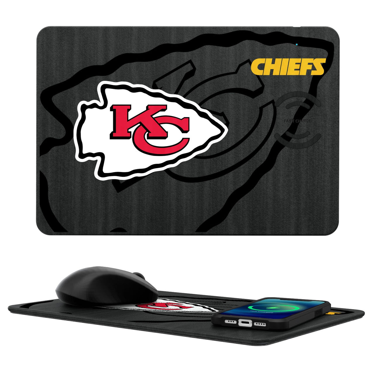 Kansas City Chiefs Tilt 15-Watt Wireless Charger and Mouse Pad-0