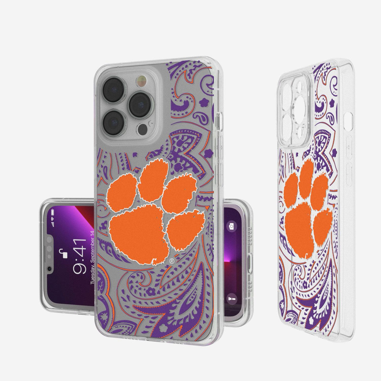 Clemson Tigers Paisley Clear Case-0