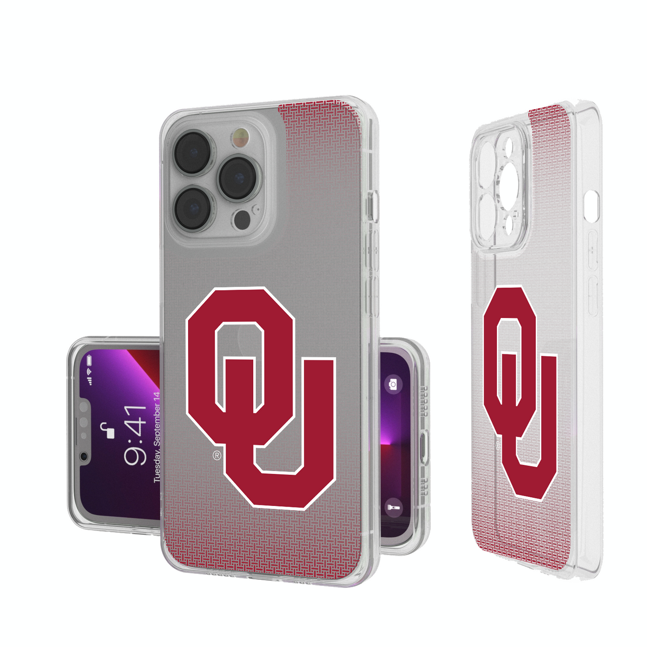 Oklahoma Sooners Linen Clear Phone Case-0