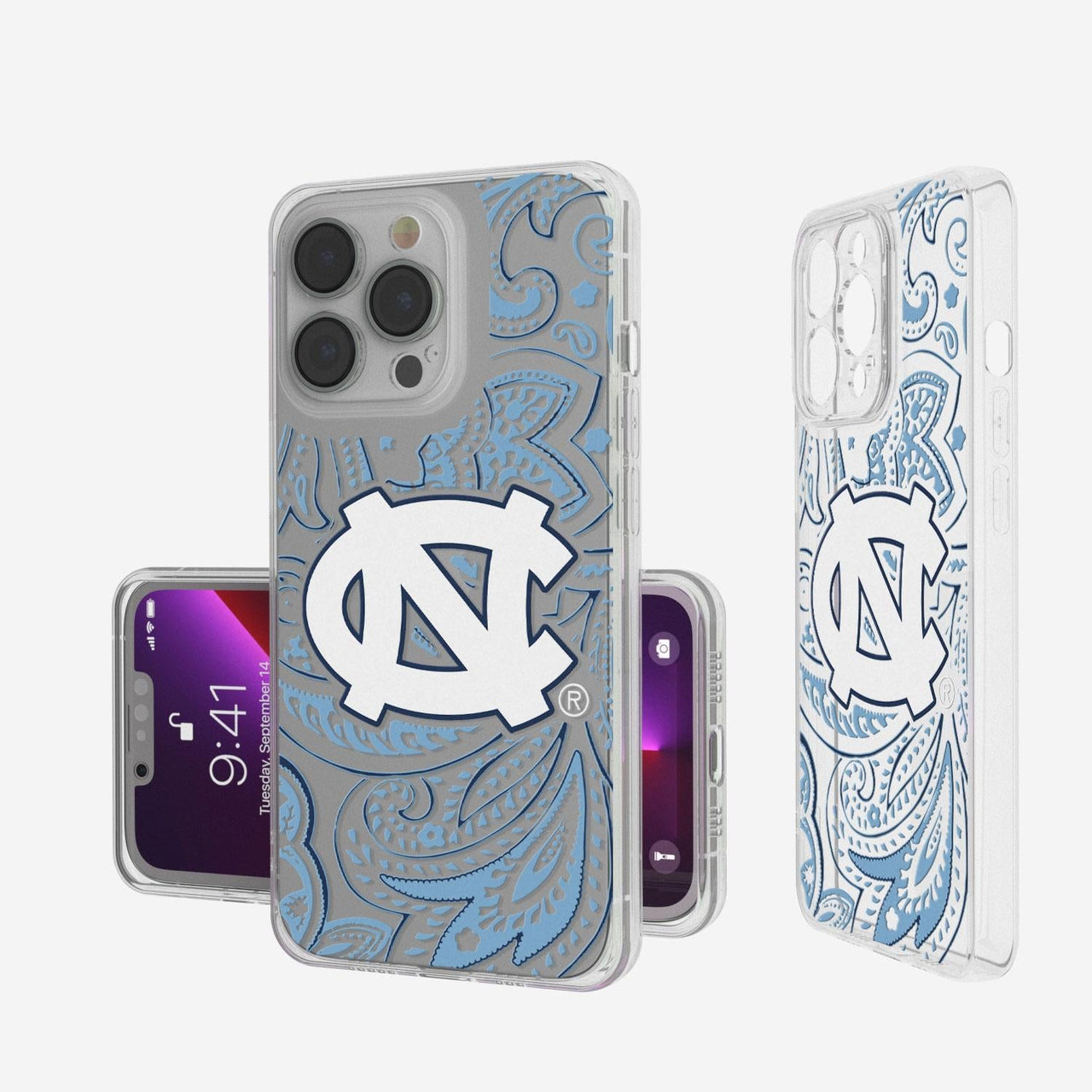 North Carolina Tar Heels Paisley Clear Case-0