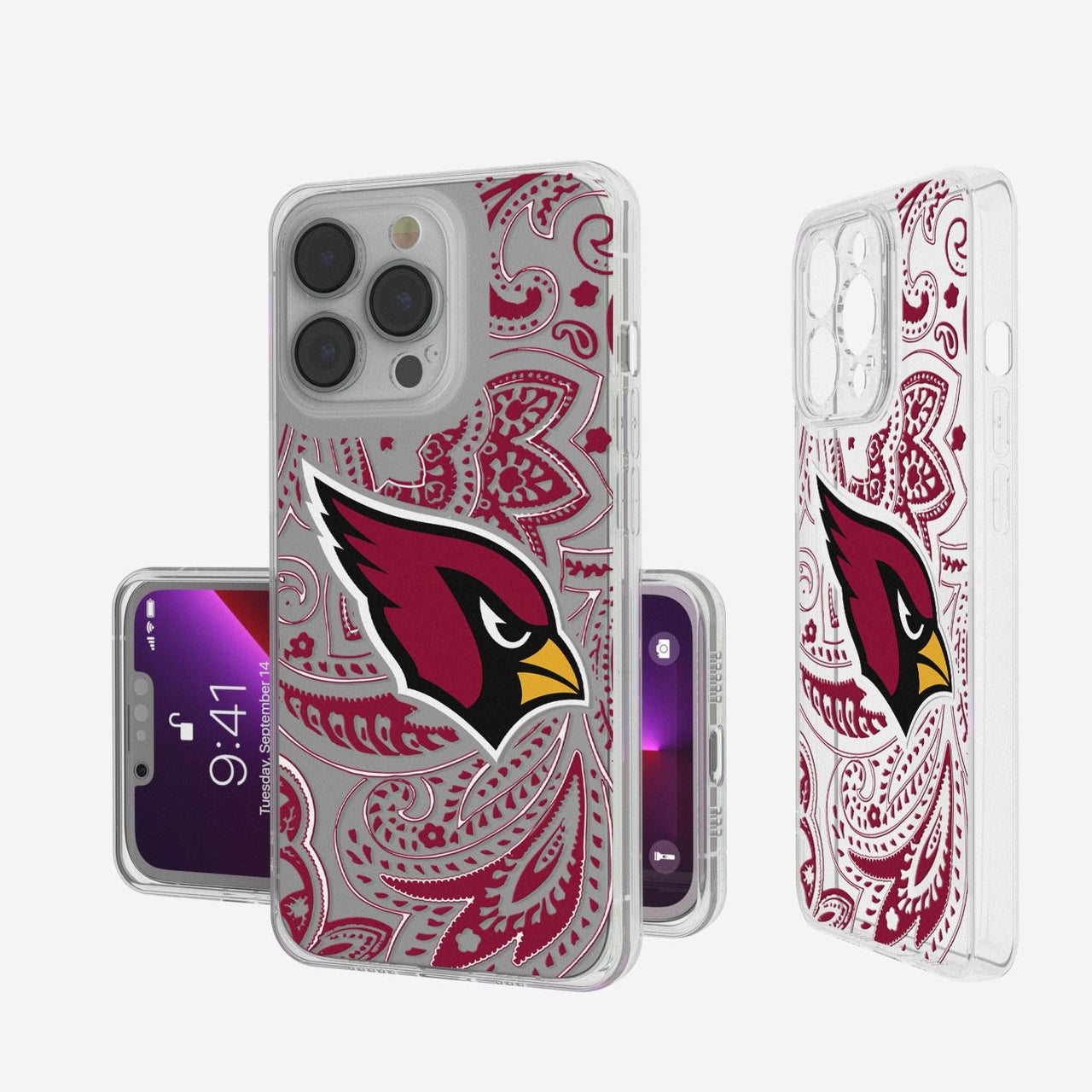 Arizona Cardinals Paisley Clear Case-0