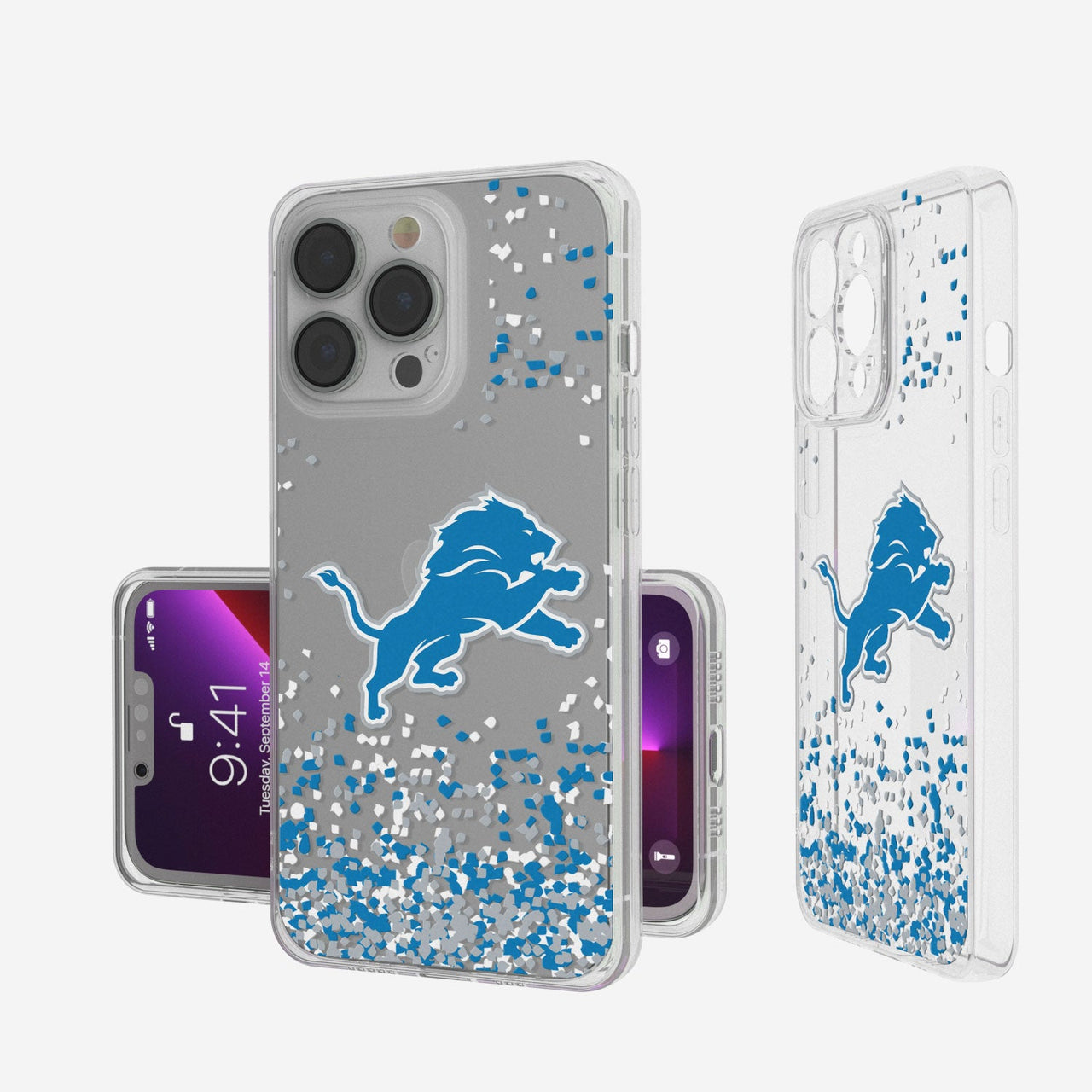 Detroit Lions Confetti Clear Case-0