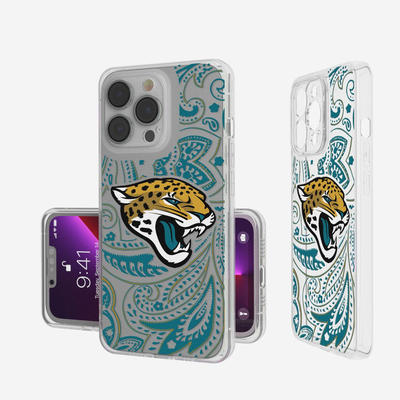 Jacksonville Jaguars Paisley Clear Case-0