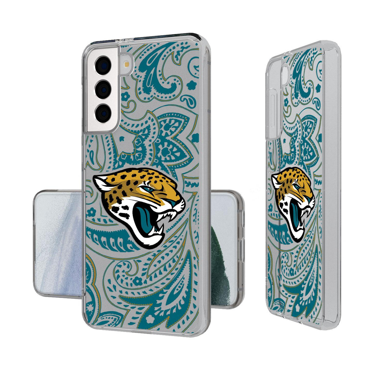 Jacksonville Jaguars Paisley Clear Case-1